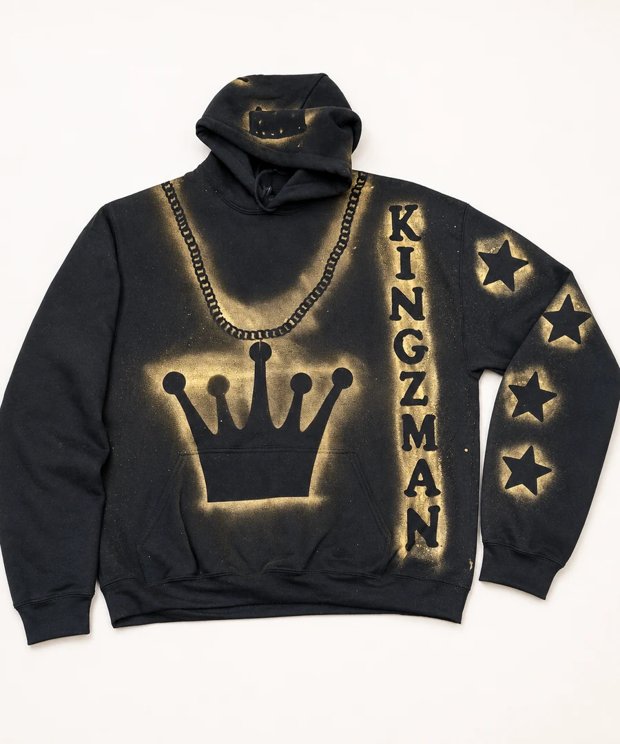 Loyalty Hoodie — Crown Chain Gold Spray-Paint, Front
