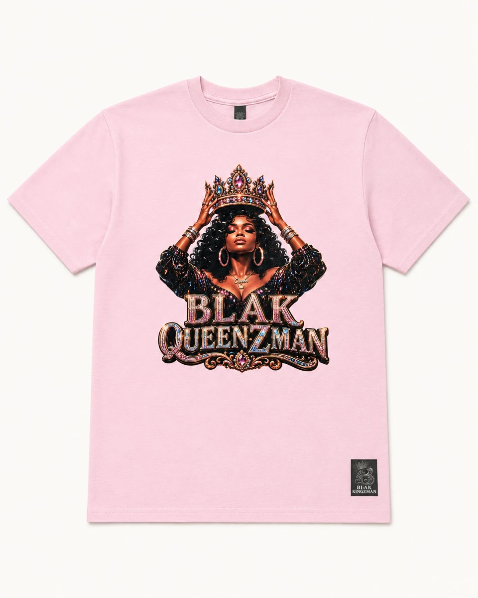 Queenzman Crown Print Tee – pink queen with crown graphic